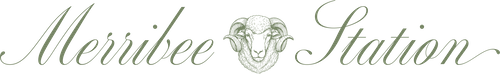 Merribee Station landscape logo with sheep emblem.